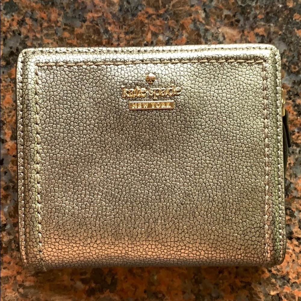 Kate Spade Pewter Silver Gray Clutch Small Wallet